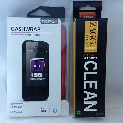 Capa carteira móvel Incipio Cashwrap ISIS rosa iPhone 5 5S+limpador ZAGG grátis nova na caixa - Imagem 1 de 4