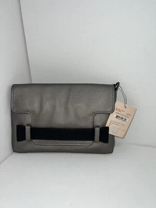 New With Tag Danielle Nicole Carson Clutch Handbag Shoulder Strap Pewter Black - Picture 1 of 11