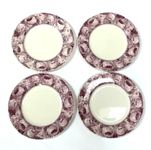 Vintage Purple Royal Staffordshire Arthur J Wilkinson June Dessert Plates 7 3/4” - Picture 1 of 13