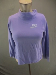 NIKE Size M Girls Lavender Cotton Blend Fleece Lined Peplum Athletic Top 166 - Picture 1 of 9