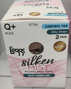 L'eggs Size Q+, NUDE Color, Silky Sheer Legs Control Top, 97790 2 pk - Picture 1 of 5