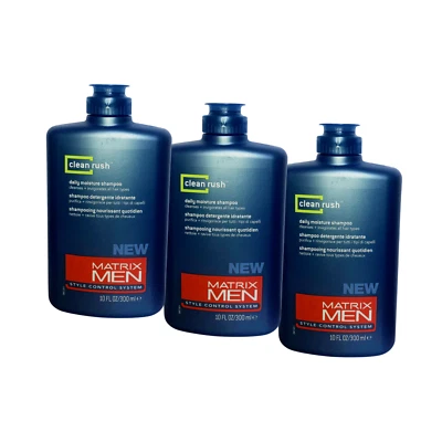3 x Matrix Men Daily Moisture Shampoo Clean Rush Cleanses + Invigorates (300 ml) - image 1 of 2