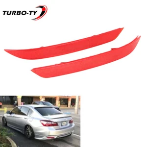 Ajuste para 16-17 Honda Accord rojo parachoques reflector luz trasera 2 piezas izquierda y derecha - Imagen 1 de 19