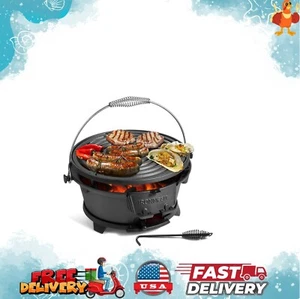 Grill Outdoor, 100% Cast Iron Grill, Mini Small Portable Charcoal Grill for Out - Picture 1 of 6