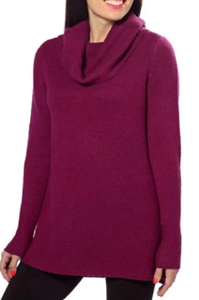 DKNY Jeans Womens Cowl Neck Tunic Pullover Sweater Casis Wine - Image 1 of 1