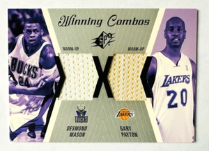 2003-04 SPx Desmond Mason, Gary Payton DUAL Jersey Card Winning Combos Lakers! - Picture 1 of 3