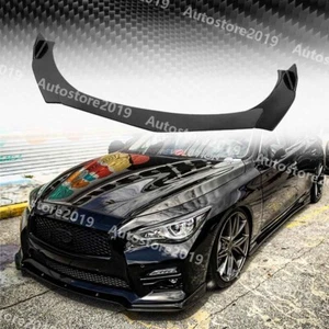 For Infiniti Q50 2014-2023 Carbon Fiber Front Bumper Lip Spoiler Splitter Kit - Picture 1 of 11