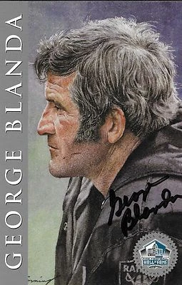 George Blanda Signed 1998 Raiders Pro Football Hall of Fame 4x6 Card PSA/DNA HOF - Image 1 of 3