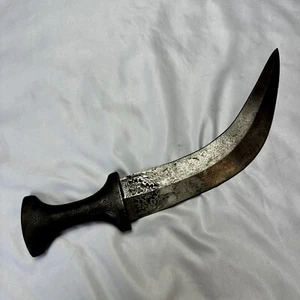Original 1800s Arabic Khanjar Knife Acid Etched Damascus Steel - Picture 1 of 9