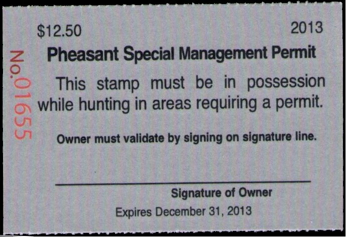 XItem Wyoming Pheasant Mgmt 2013 $12.50 (lt grey) - Image 1 of 1