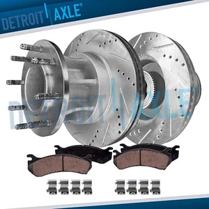 RWD 14.29" Front Drilled Rotors Brake Pads Kit for 2013-22 Ford F-350 Super Duty - Picture 1 of 7