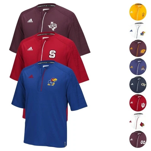 NCAA Adidas Men's Sideline Performance Climalite 1/4 Zip Knit Shirt (XS-5XL) Cover