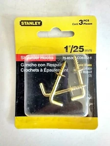 3 Pcs Shoulder Hooks 1" Solid Brass STANLEY 75-8530 - Picture 1 of 4