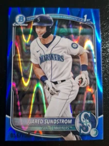 2025 1ST BOWMAN CHROME BLUE RAYWAVE REFRACTOR SP #BCP-85 JARED SUNDSTROM 056/150 - Picture 1 of 2