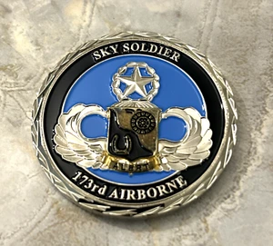 Auténtica 173RD BRIGADA AEROTRANSPORTADA-SOLDADO DEL CIELO EJÉRCITO DE ESTADOS UNIDOS 1.75" Moneda Desafío - Imagen 1 de 8