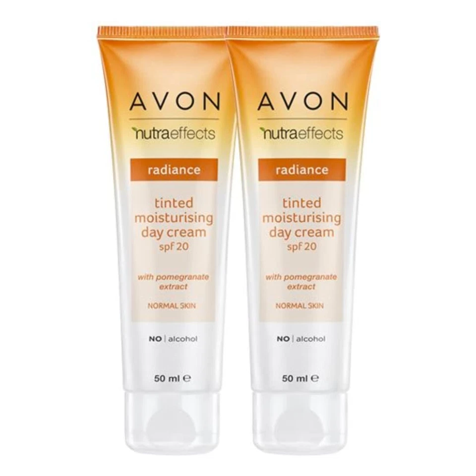 Avon 2 x Nutra Effects Radiance Tinted Moisturiser LSF 20 50 ml Neu