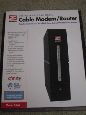 Zoom Cable Modem plus AC1900 Dual-band Wireless-ac Router - Image 1 of 4