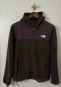 The North Face Denali Fleece Jacket Women's L Chocolate Brown Purple Full Zip - Picture 1 of 10