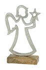Figurine Décorative en Métal sur Pied Manguo Argent Silber Braun