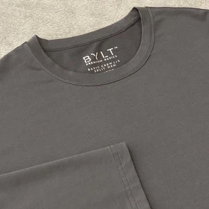BYLT Premium Basics Mens XL Gray Long Sleeve Crew Neck Split Hem Shirt - Picture 1 of 6
