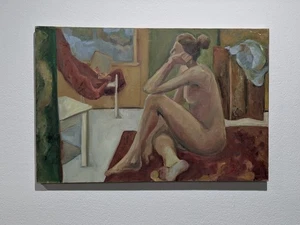 Nachlass Verkauf Sammlung Texas Künstler Acryl Akt Gemälde auf Leinwand 20" x 30" - Bild 1 von 10