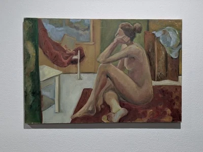 Venta Inmobiliaria Colección Artista Texas Acrílico Desnudo Pintura sobre Lienzo 20" x 30" Foto 1 de 4