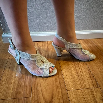 Pierre dumas plata estrás tacones cortos Foto 1 de 4