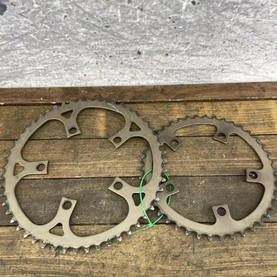 Vintage Sugino 52/42T Chainrings Set 110 BCD 5-Bolt Road Bronze Double Alloy - Image 1 of 4