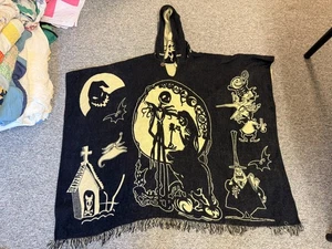 VINTAGE THE NIGHTMARE BEFORE CHRISTMAS WOOL ALPACA PONCHO PULLOVER OSFA - Picture 1 of 8