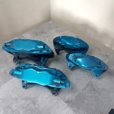 Subaru WRX STi Brembo Brake Calipers Set Front Rear 4 Pot 2 Pot Powder Coated - Image 1 of 4