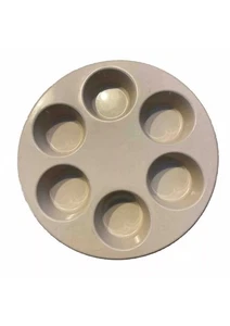 VINTAGE ANCHOR HOCKING MICROWARE PM447-T1 486 BEIGE MUFFIN CUPCAKE BAKING PAN - Picture 1 of 4