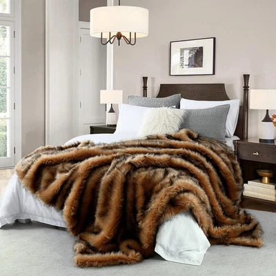 King Size Faux Fur Blanket - Oversized, Soft, Warm Throw for Sofa & Bed - Image 1 of 4