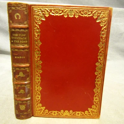 Nimrod The Turf The Chace The Road 1901 full calf signed Riviere fine binding - Image 1 of 4