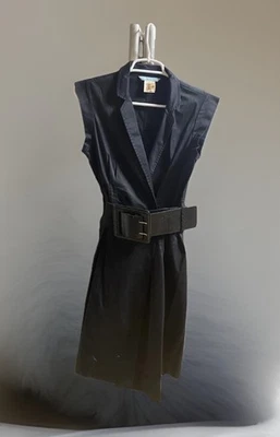 GUESS by Marciano Black Sleeveless Belted Wrap Pleated Dress Women's Small - Image 1 of 4