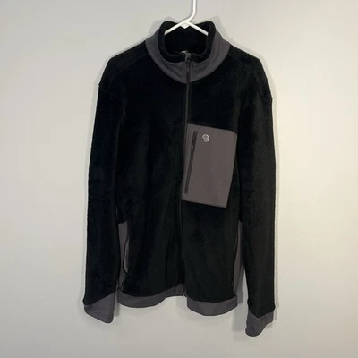 Chaqueta Mountain Hardwear Para Hombre Extra Grande Negra Polar Difusa Polartec Cremallera Completa Foto 1 de 4