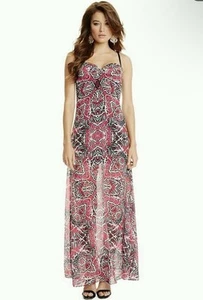 GUESS BY MARCIANO Butterfly Maxi Dress size M - Picture 1 of 13