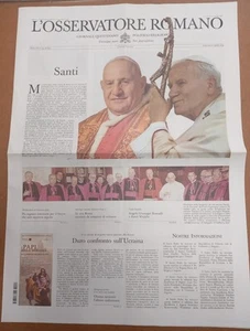 L'Osservatore Romano Papa Giovanni Paolo II e Giovanni XXIII Santi 2014 - Foto 1 di 2