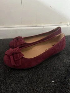 Intuition Canvas Suede Bow Flat Shoes - Purple - Size UK 5 (EUR 38) - Picture 1 of 10