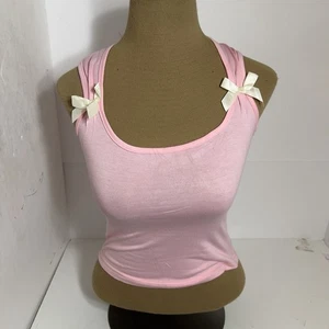 Tarse rosa bauchfreies Tank mit weißen Schleifen Damen Größe S - Bild 1 von 5