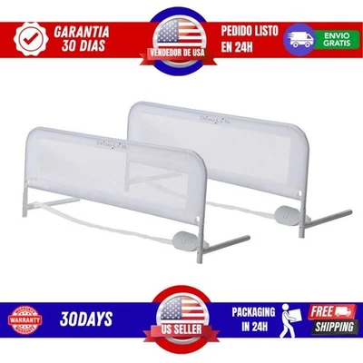 Riel de cama de malla ajustable en blanco, dos niveles de altura, transpirable y duradero Fab Foto 1 de 4