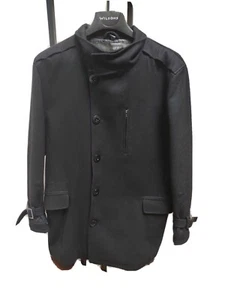 ProjekRaw Wool Blend Single Breasted Mens Pea Coat Sz L - Picture 1 of 10