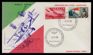 50º Anniversario della Vittoria - Duello aereo - FDC - ITALIA 1968 - Foto 1 di 2