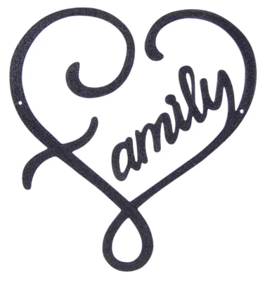 Family Infinity Heart Love Wall Word Art Cutout Typography Hanging Sign Decor - Image 1 of 4
