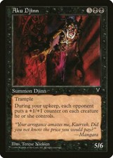 Aku Djinn Visions NM Black Rare MAGIC THE GATHERING MTG CARD ABUGames