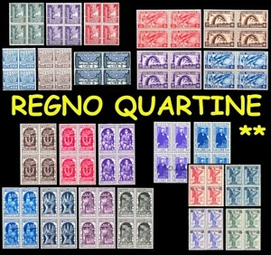 ITALIA Regno Le serie in Quartine MNH** Integre Lusso dal 1911 - Picture 1 of 29