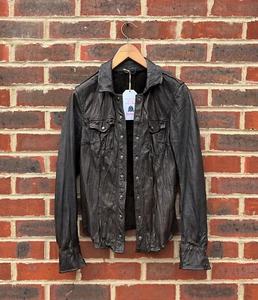 AllSaints Ladies LORRIMER Leather Shirt Jacket UK8 US4 All Saints - Picture 1 of 10