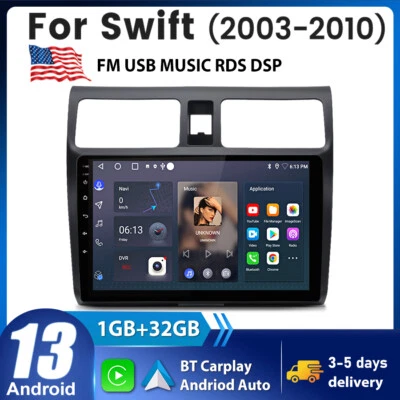 Radio estéreo para automóvil Suzuki Swift 2003-2010 10" Android 13 GPS WIFI RDS Carplay Foto 1 de 4