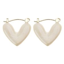 Drop Glaze Heart Hoop Earrings For Women Girl Korean Fashion