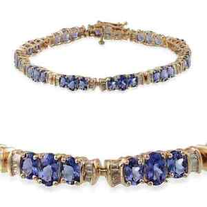 8.00CT Oval Cut Tanzanite Lab Created Tennis Bracelet With 14K Rose Gold Finish