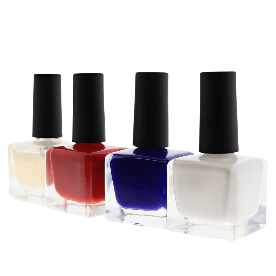 Esmalte de Uñas - Paquete de 4 Temas EE. UU. - Rojo, Azul Marino, Blanco, Dorado Brillo Top Coat 15 ml Foto 1 de 2